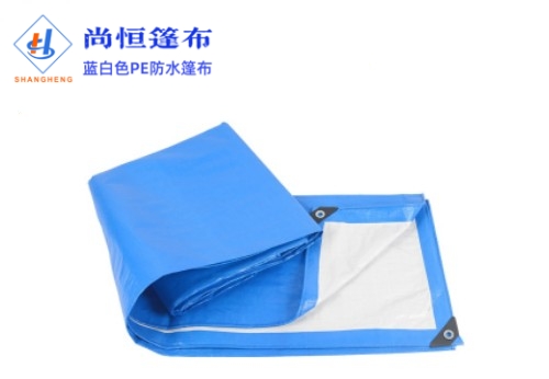 蓝白色聚乙烯防水篷布1.5×1.5米克重152g