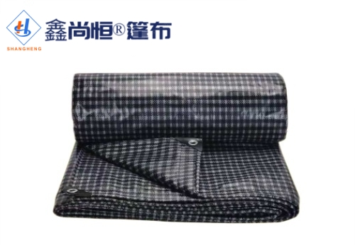 黑网格色聚乙烯防水篷布4.32×10米克重198g