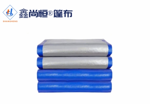 蓝银色聚乙烯防水篷布3.66×4.6米克重136g