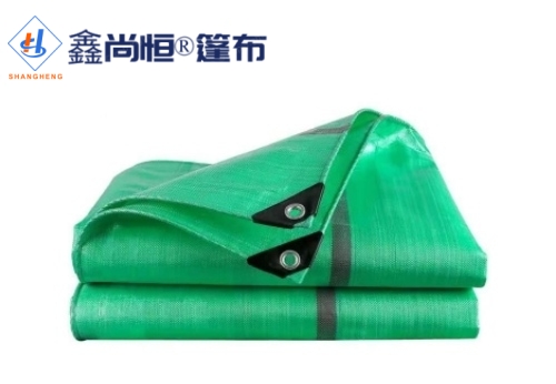 绿红条色聚乙烯防水篷布3.66×5.49米克重137g