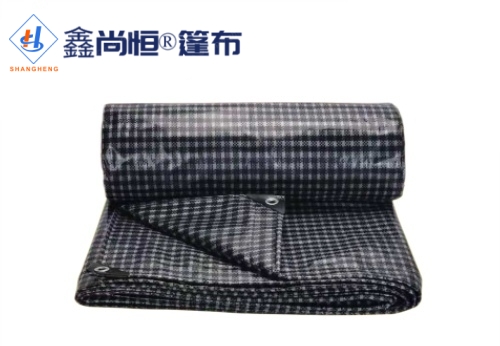 黑网格色聚乙烯防水篷布12.19×12.19米克重117g